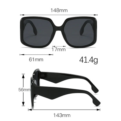 Sunglasses with Oversized Frame and Gradient Lenses UV400