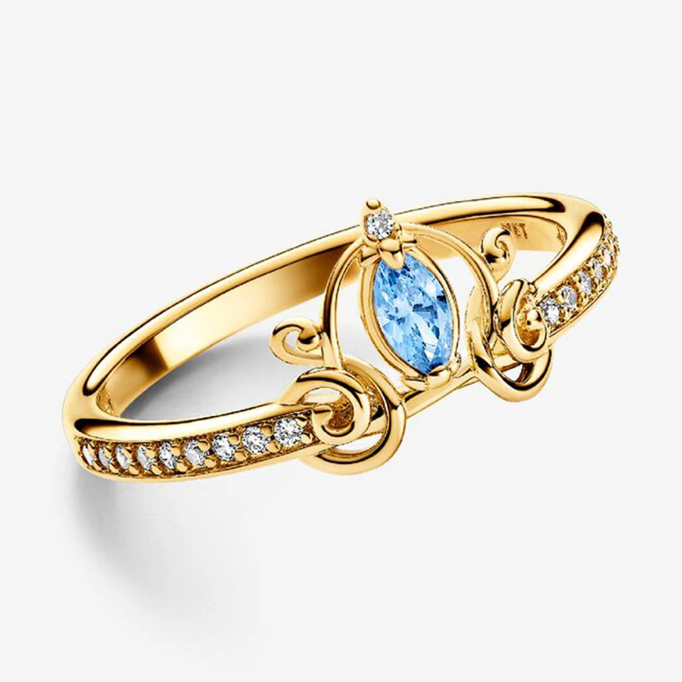 2026 New 925 Silver Love Double Layer Rose Wrong Circle Princess Noble Bow Crown Ring Exquisite DIY Charm Jewelry Gift
