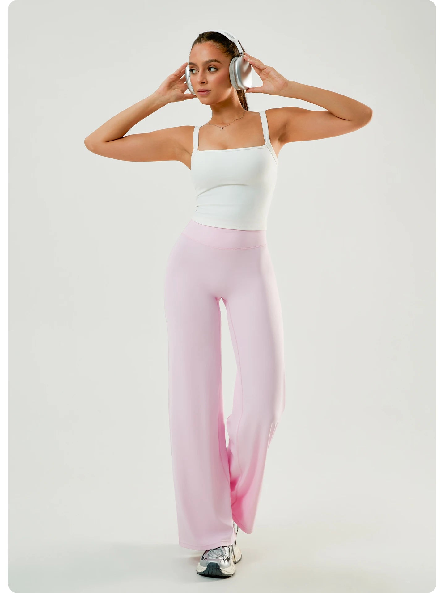 Women High Waist Wide Leg Yoga Pants Loose Flare Leggings Tummy Control Straight Workout Trousers Casual Lounge Pants Fitness