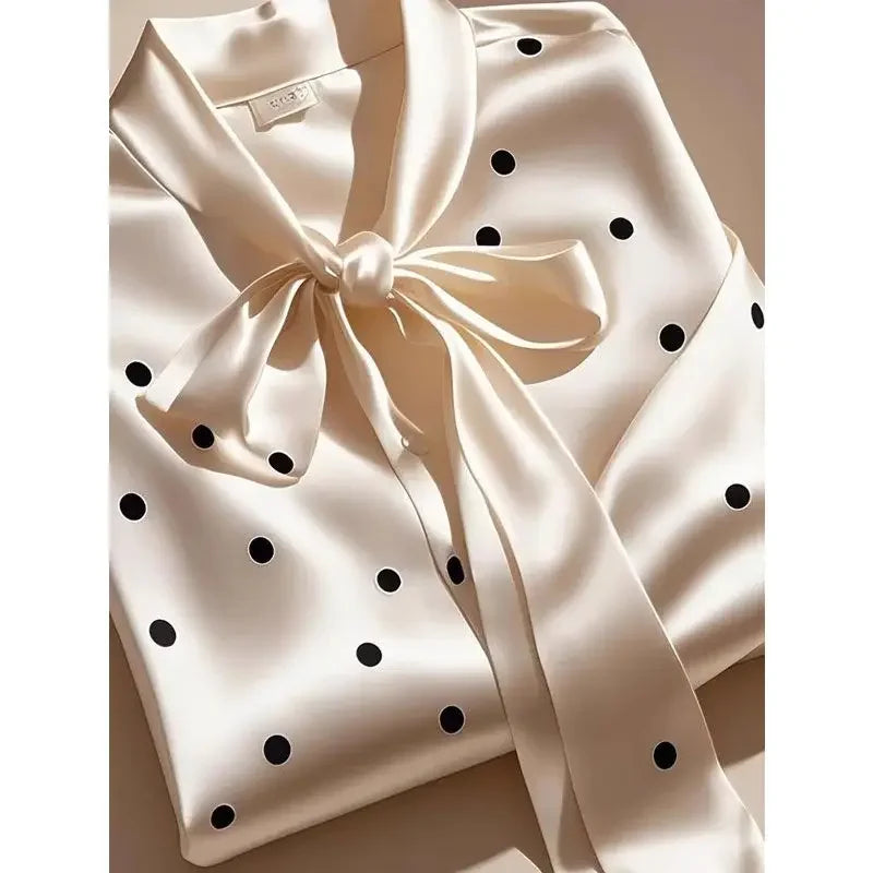 Satin Polka Dot Print Shirt