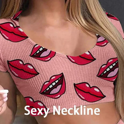 Lips Print Pajamas Set