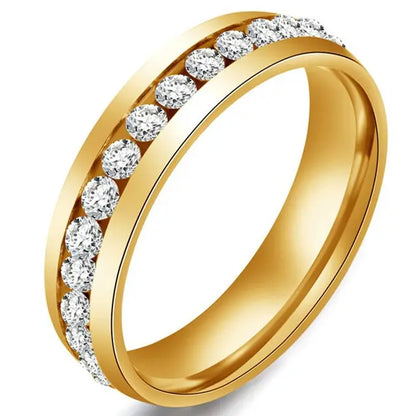 Square Zircon Stainless Steel Couple Ring For Women and Men Romantic Engagement Wedding Party Jewelry Female
