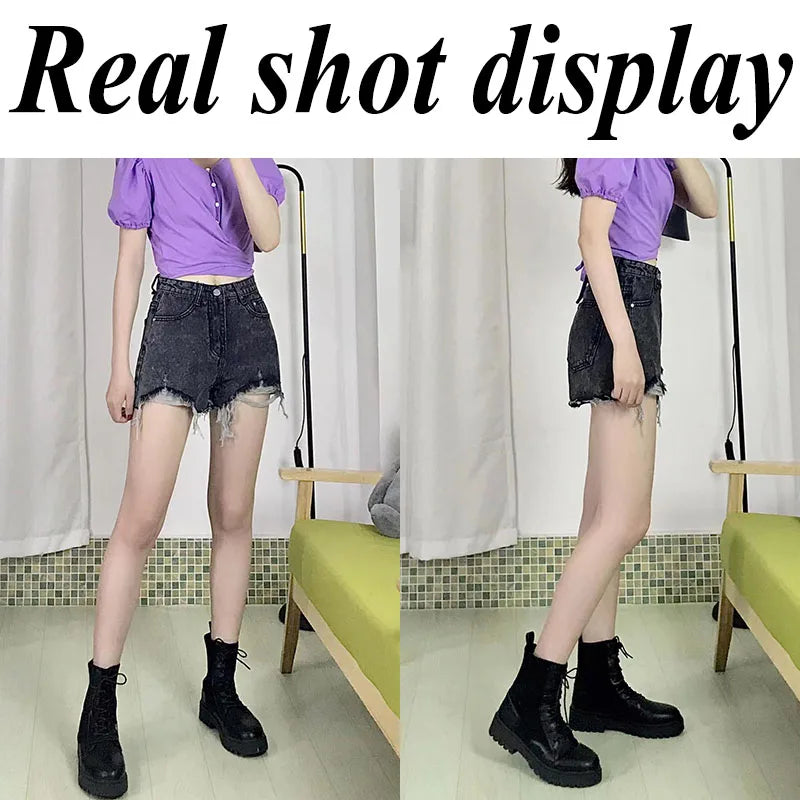Ripped High Waist Short
