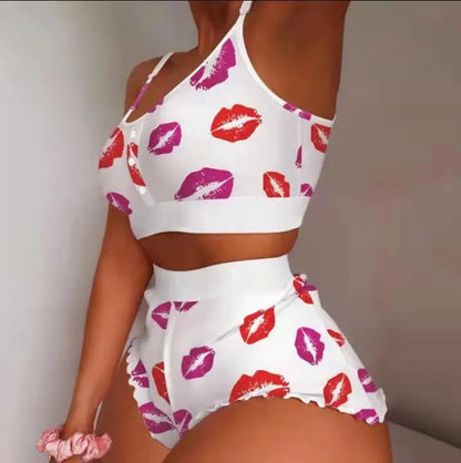Multi colored Camisoles Tanks & Shorts 2 Pieces Pajama Set
