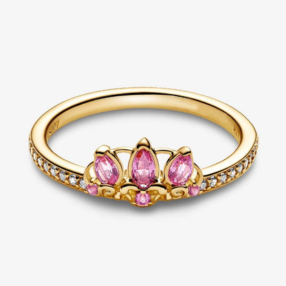 2026 New 925 Silver Love Double Layer Rose Wrong Circle Princess Noble Bow Crown Ring Exquisite DIY Charm Jewelry Gift