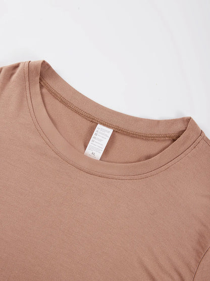 Y2K Woman Solid Cotton Crop Tops Short Sleeve High Elastic T-Shirt Soft O-Neck Sporty Tees Summer Street Fashion Female Clothes