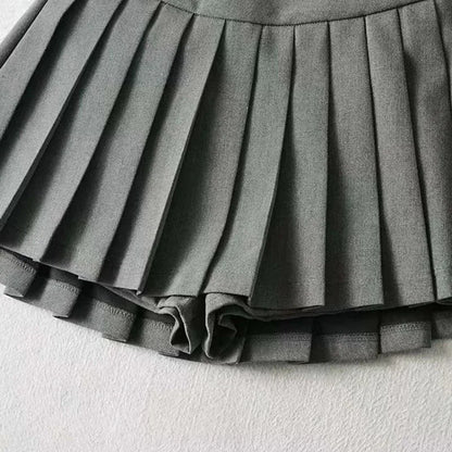 Spice girl pleated skirt female pure color small short skirt summer new Korean version JK college wind high waist mini skirt