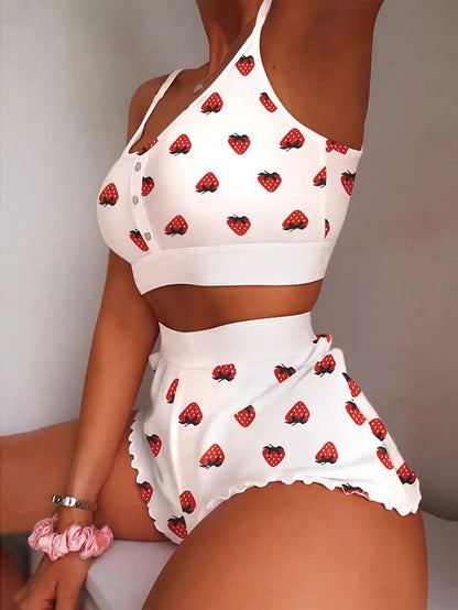 Multi colored Camisoles Tanks & Shorts 2 Pieces Pajama Set
