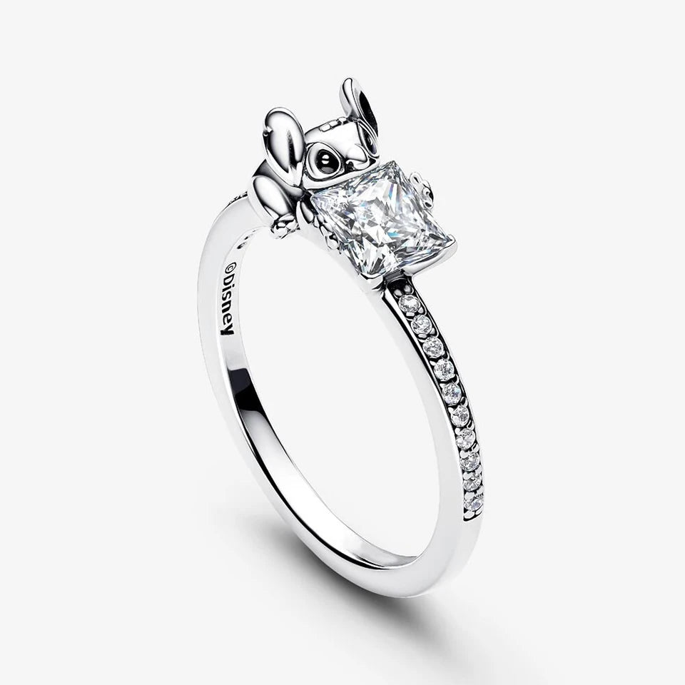 2026 New 925 Silver Love Double Layer Rose Wrong Circle Princess Noble Bow Crown Ring Exquisite DIY Charm Jewelry Gift