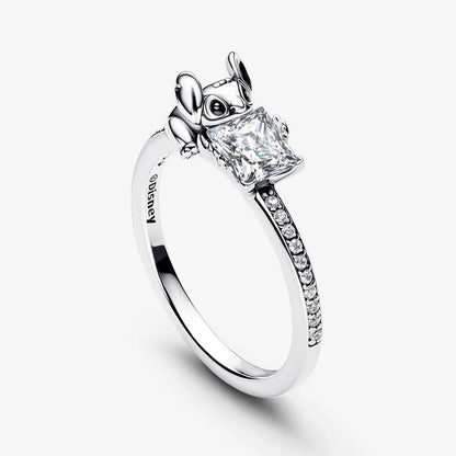 2026 New 925 Silver Love Double Layer Rose Wrong Circle Princess Noble Bow Crown Ring Exquisite DIY Charm Jewelry Gift
