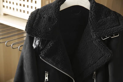 Motorcycle  Faux Shearling Sheepskin Leather Jackets