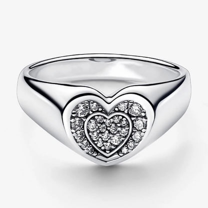 2026 New 925 Silver Love Double Layer Rose Wrong Circle Princess Noble Bow Crown Ring Exquisite DIY Charm Jewelry Gift