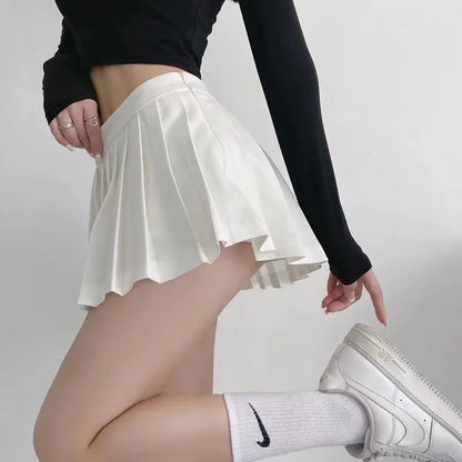 Spice girl pleated skirt female pure color small short skirt summer new Korean version JK college wind high waist mini skirt