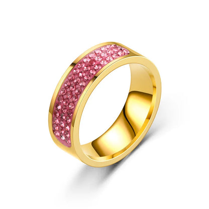 Square Zircon Stainless Steel Couple Ring For Women and Men Romantic Engagement Wedding Party Jewelry Female