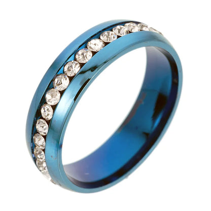 Square Zircon Stainless Steel Couple Ring For Women and Men Romantic Engagement Wedding Party Jewelry Female