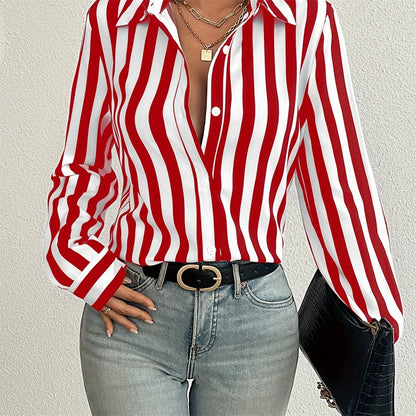 Black Striped Printed Long-sleeved Shirt