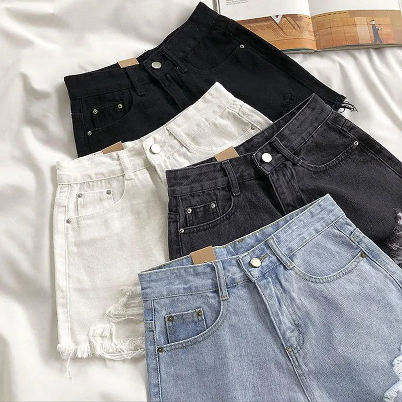 Ripped High Waist Short