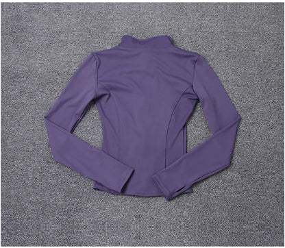 Women Sport Jacket Long Sleeve Shirt Workout Coat Gym Training Clothing Yoga Sportswear