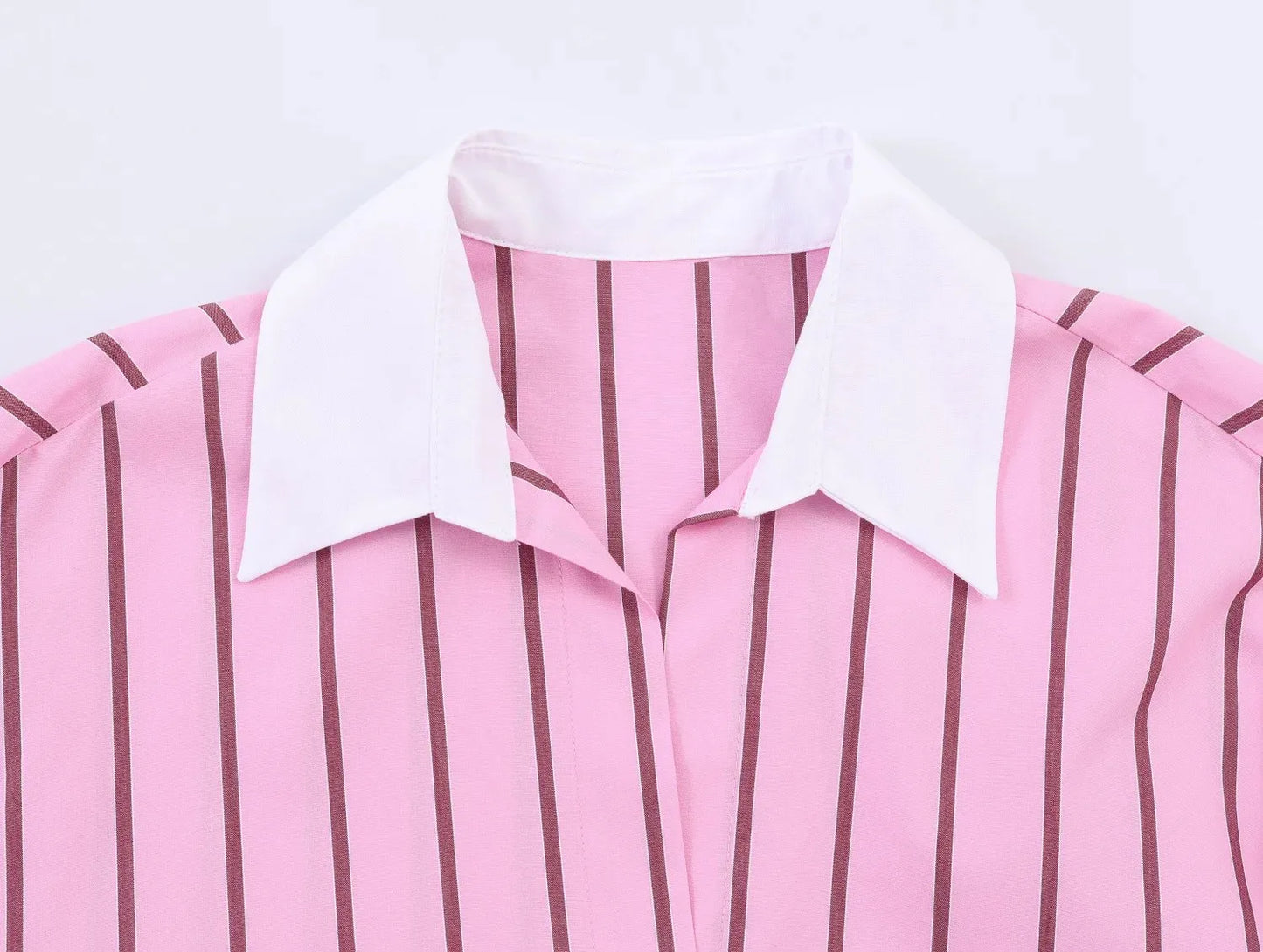 Women Blouses Tops Spring New Fashion Color Blocking Elegant Women's Shirts Tops Chic Street Single-breasted Tops