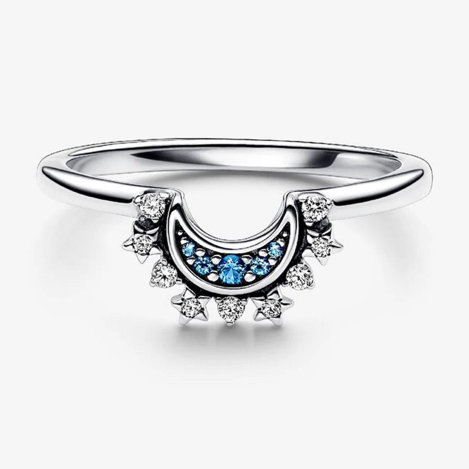 2026 New 925 Silver Love Double Layer Rose Wrong Circle Princess Noble Bow Crown Ring Exquisite DIY Charm Jewelry Gift
