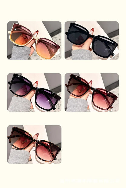 New style temple letter large frame square thin frame high-end sunglasses for women DS-8162