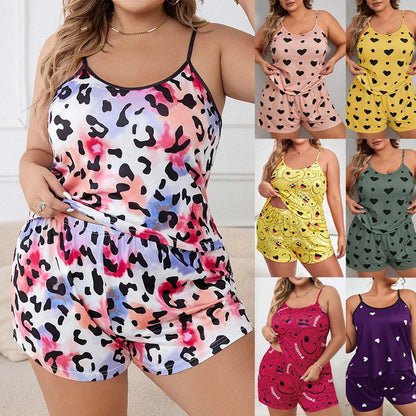 Sleeveless Printed Pajama Set