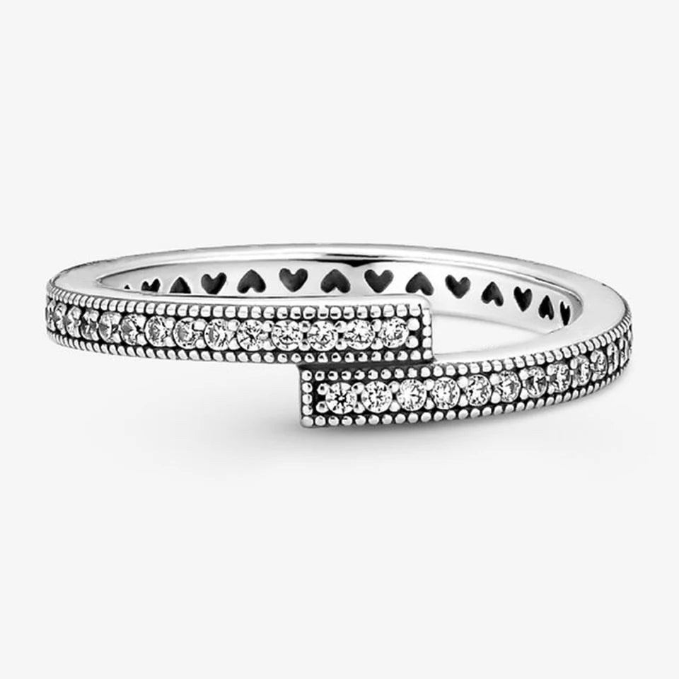 2026 New 925 Silver Love Double Layer Rose Wrong Circle Princess Noble Bow Crown Ring Exquisite DIY Charm Jewelry Gift
