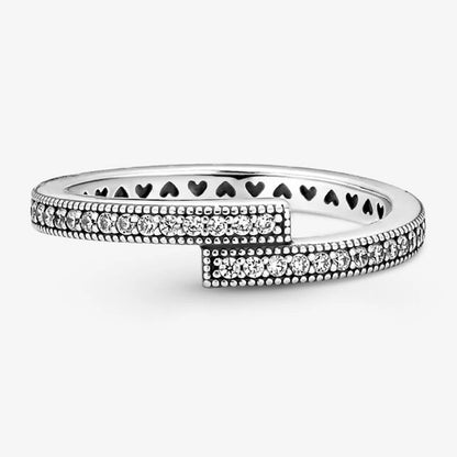 2026 New 925 Silver Love Double Layer Rose Wrong Circle Princess Noble Bow Crown Ring Exquisite DIY Charm Jewelry Gift