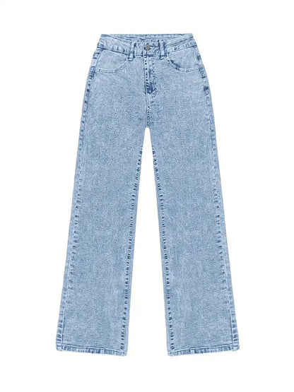 2026 New American Fashion Women's Loose Casual Wide Leg Straight Denim Jeans Baggy Streetwear Pants All Season Trousers