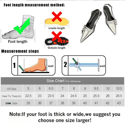 2024 Pointed Toe Shallow Ladies Heels Shoes Female Fashion Slingbacks New in Medium Heels Shoes for Women Footwear Mules