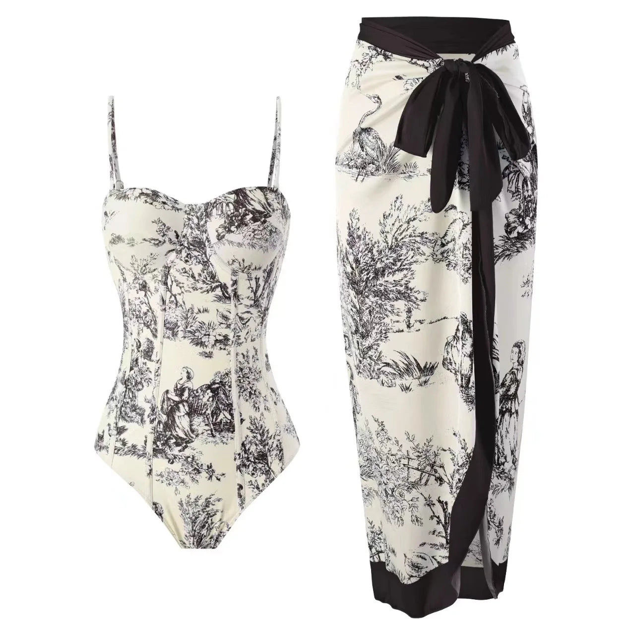 2026 New Arrival Push Up Women Bikini Set Floral Printed Ruffle Bikinis Strappy Bandage Swimwear Brazilian Biquini Bathing Suit