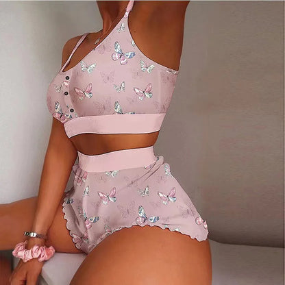 Multi colored Camisoles Tanks & Shorts 2 Pieces Pajama Set