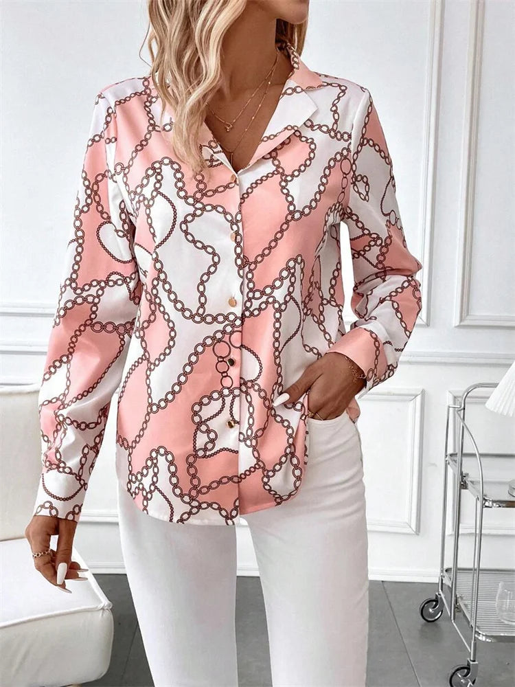 Black Striped Printed Long-sleeved Shirt
