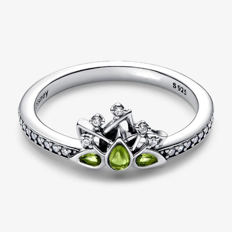 2026 New 925 Silver Love Double Layer Rose Wrong Circle Princess Noble Bow Crown Ring Exquisite DIY Charm Jewelry Gift
