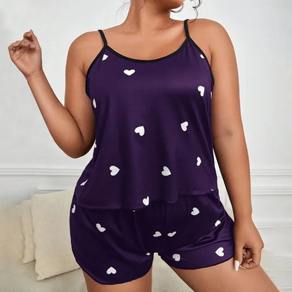 Sleeveless Printed Pajama Set