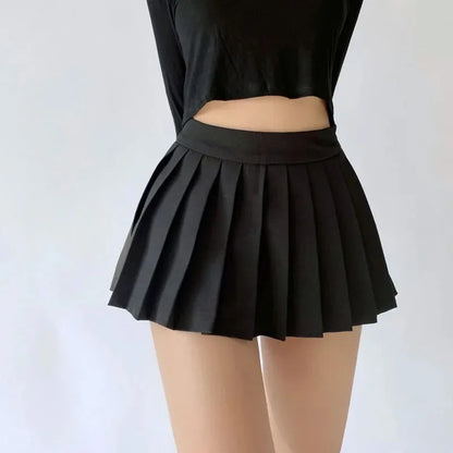 Spice girl pleated skirt female pure color small short skirt summer new Korean version JK college wind high waist mini skirt