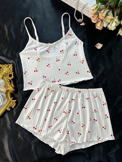 Cherry Top and Shorts Set