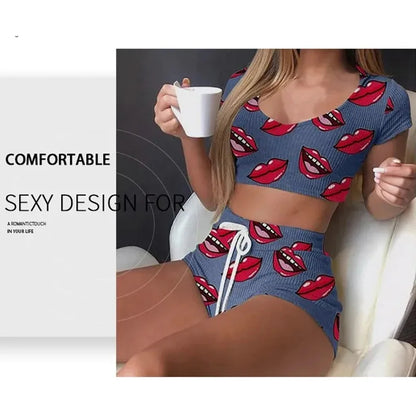 Lips Print Pajamas Set
