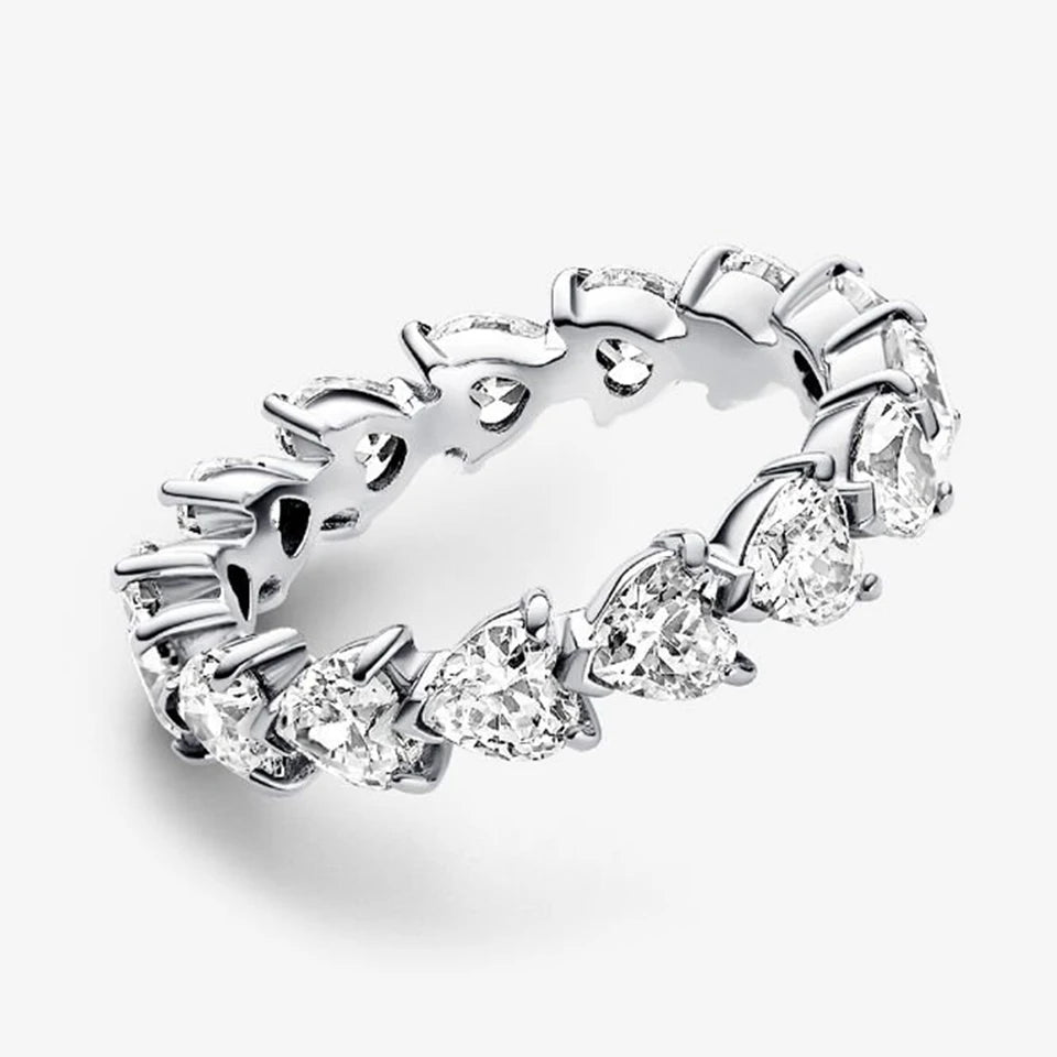 2026 New 925 Silver Love Double Layer Rose Wrong Circle Princess Noble Bow Crown Ring Exquisite DIY Charm Jewelry Gift