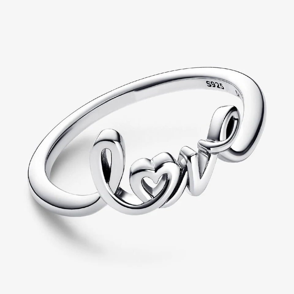 2026 New 925 Silver Love Double Layer Rose Wrong Circle Princess Noble Bow Crown Ring Exquisite DIY Charm Jewelry Gift
