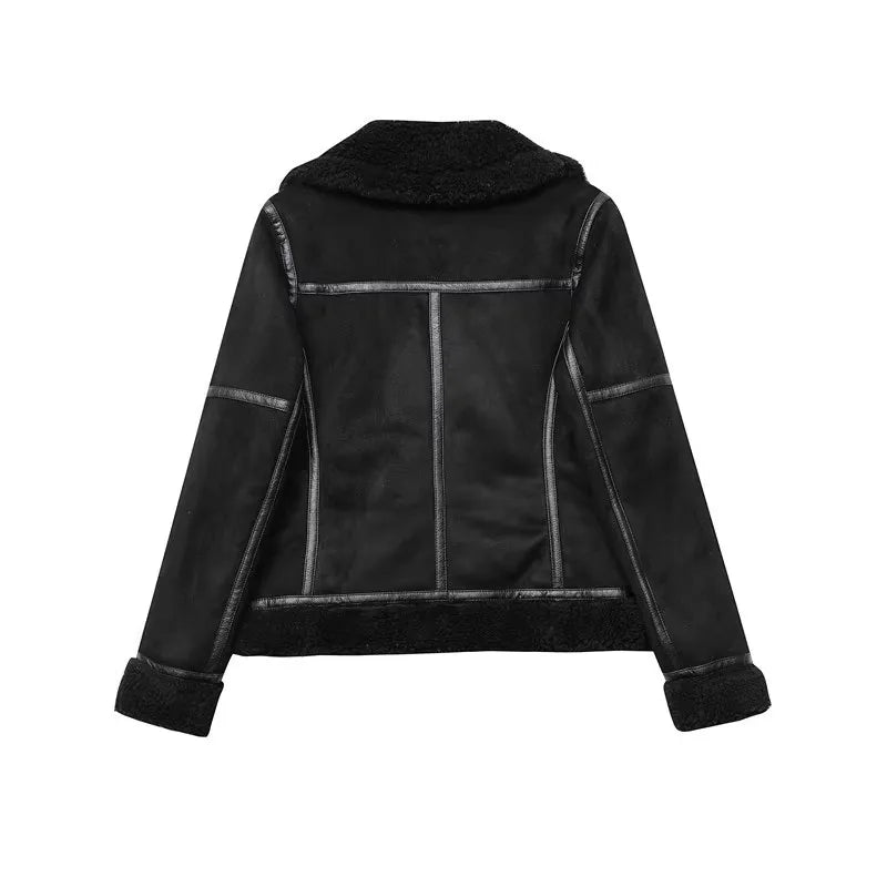 Motorcycle  Faux Shearling Sheepskin Leather Jackets