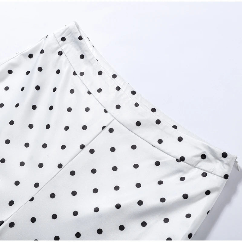 Fashion Polka Dot Two-pieces 7-inch Pants Sets Women's Slim Halter Waist-cinching Tops Hip-wrap Pant 2026 New Ladies Solid Suit