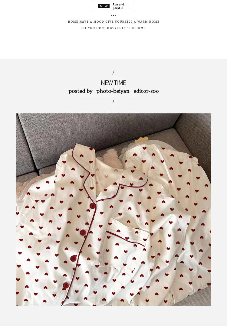 Heart Pajamas  Set