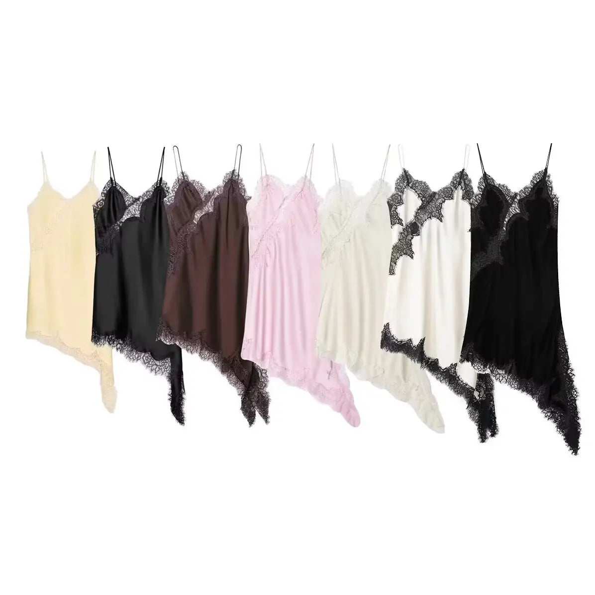 2025 Women's Solid Lace Dress Sleeveless Sexy Backless Asymmetric Long Dresses Female Summer Woman Evening Party Dress Fashion