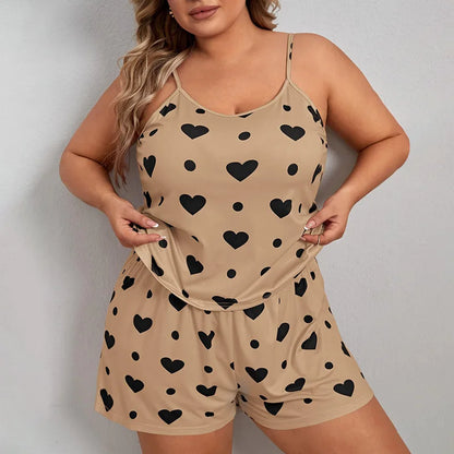 Sleeveless Printed Pajama Set