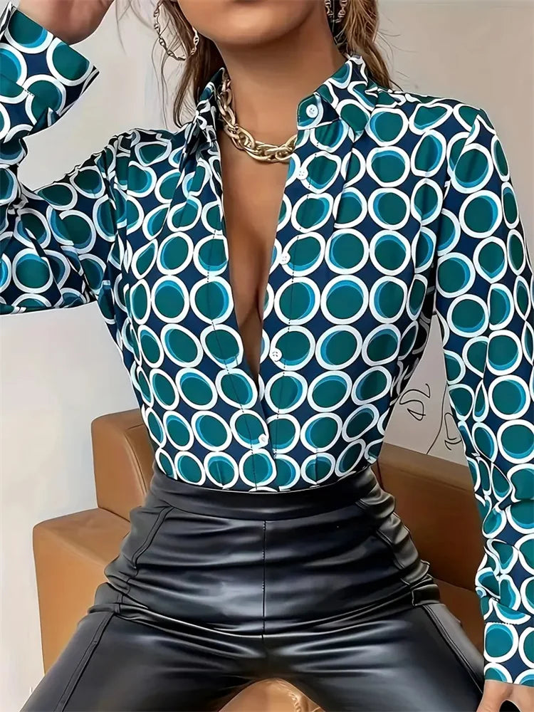 Black Striped Printed Long-sleeved Shirt