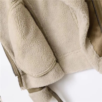 Motorcycle  Faux Shearling Sheepskin Leather Jackets