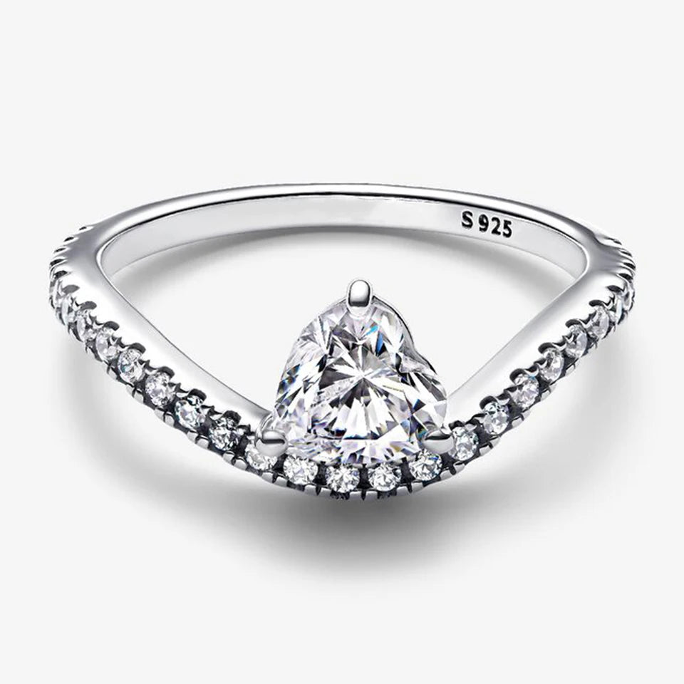 2026 New 925 Silver Love Double Layer Rose Wrong Circle Princess Noble Bow Crown Ring Exquisite DIY Charm Jewelry Gift
