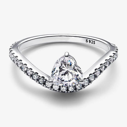 2026 New 925 Silver Love Double Layer Rose Wrong Circle Princess Noble Bow Crown Ring Exquisite DIY Charm Jewelry Gift
