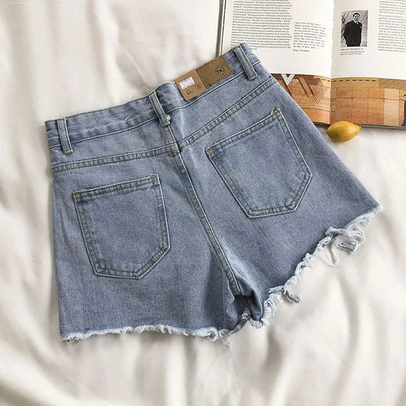 Ripped High Waist Short